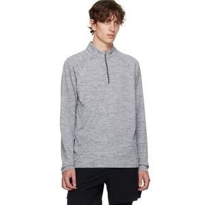 REIGNING CHAMP Gray Half-Zip Long Sleeve T-Shirt